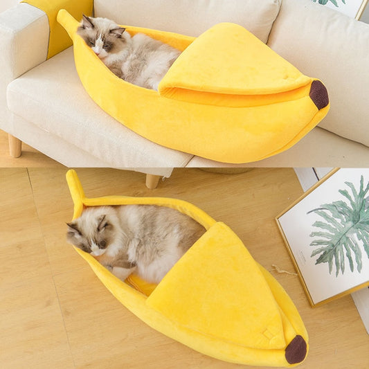 Banana-Shaped Cat Bed