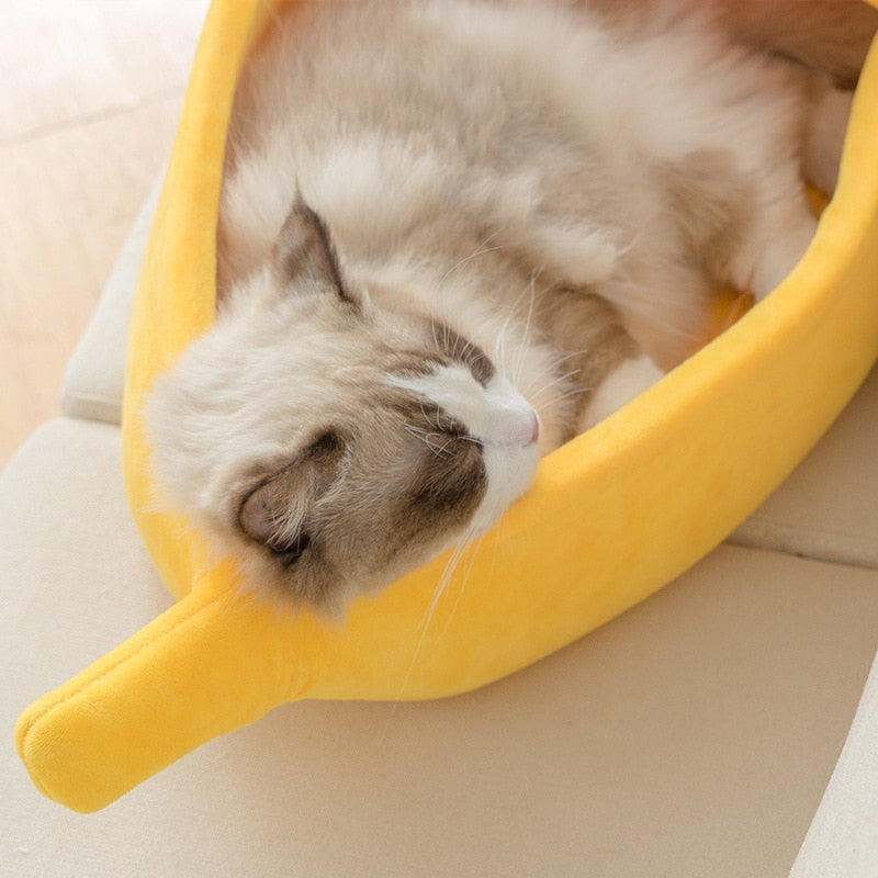 Banana-Shaped Cat Bed